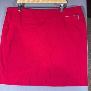Lane Bryant Red Pencil Skirt with Zip Detail